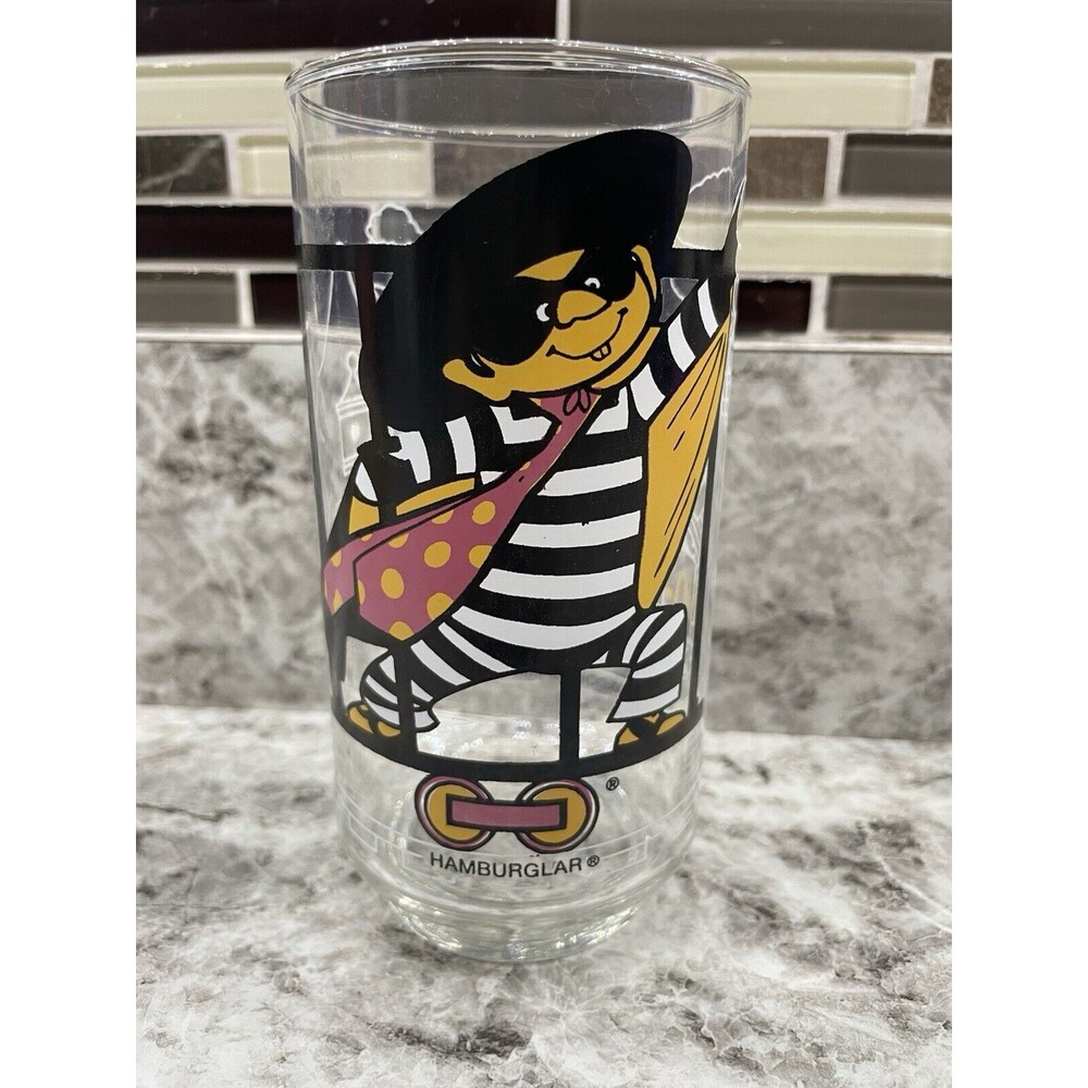 1977 McDonald's HAMBURGLAR McDonaldland Action Series Glass - Vintage